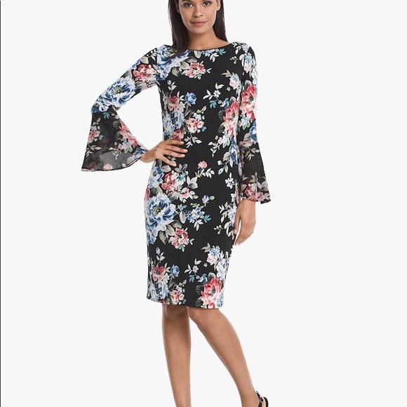 White House Black Market Dresses & Skirts - 🎀SALE🎀 WHBM floral bell sleeve dress petite